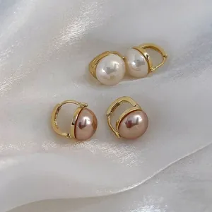 Eleganti Orecchini a Cerchio Con Künstliche Perle Vintage Francesi Lega Resina Grande Perla Artificial a Semicerchio Orecchini Per Donna Matrimonio Gioielli