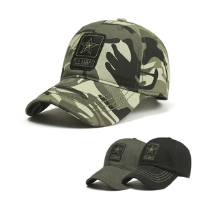 Outdoor Military Style Embroidery Baseball Cap Camouflage Five Star Pattern Cotton Sun Hat Adjustable For Men Women