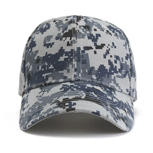 Détail du tissu en toile de la casquette de baseball tactique camouflage bleu