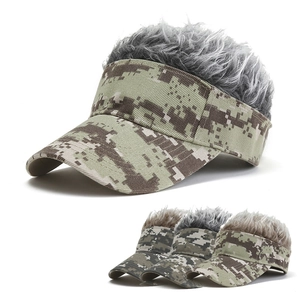 Casquette de Baseball Camouflage Originale Avec Postiche en Fibre Synthétique Créative Chapeau Visière Solaire pour Homme Femme Cadeau de Fête