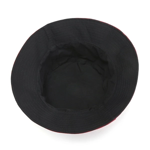 Close-up detail showing the neat parallel stitching and durable black lining of the bucket hat