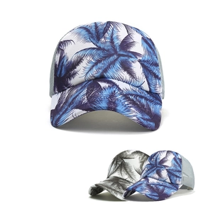 Cappello Trucker in Rete con Stampa di Palma e Cocco Estivo Berretto da Baseball Regolabile Traspirante Protezione Solare Outdoor Unisex