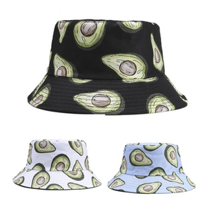Detailed comparison of cotton bucket hats with cute avocado prints in black, white, and blue