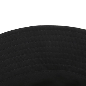 Fashionable banana print bucket hat with black cotton fabric and reinforced brim stitching