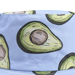 Chapeau bob bleu clair avec imprimé avocat et détails de couture de haute qualité
