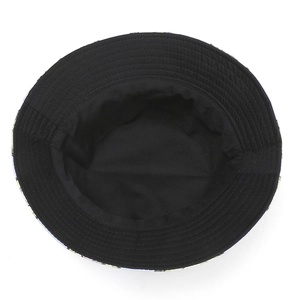 Chapeau bob noir classique en coton avec imprimé avocat et coutures renforcées