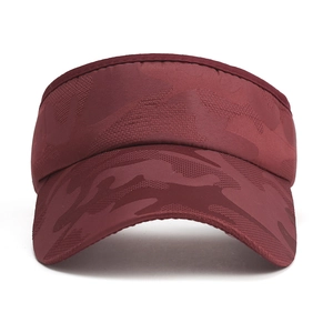 Solid red camouflage sun visor hat for sports, outdoor activities, and sun protection