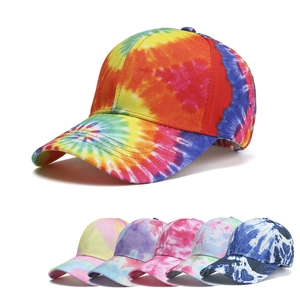 Tie-Dye Cotton Baseball Cap For Adults Colorful Sun Protection Summer Outdoor Adjustable Fashion Hip Hop Streetwear Sun Hat