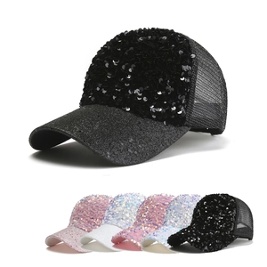 Sparkly Sequin Baseball Cap Fashion Mesh Sun Hat Glitter Trucker Hat For Women Men Outdoor Travel Summer Sunshade Headwear