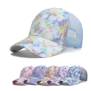 Casquette de baseball tie-dye unisexe avec filet respirant en plusieurs combinaisons de couleurs