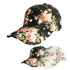Damen Mode Baumwolle Rose Blumendruck Baseballkappe Verstellbare Gebogene Krempe Sonnenschutz Hut Für Outdoor Casual Alltag
