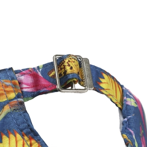 Adjustable baseball cap strap with colorful butterfly floral pattern and silver buckle
