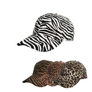 Fashion Animal Print Baseball Cap Polyester Leopard Zebra Striped Curved Brim Sunshade Hat For Men Women Outdoor Travel