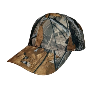 Tactical camouflage baseball cap with realistic leaf pattern for outdoor hunting and fishing