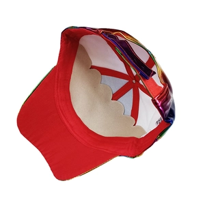 Casquette de baseball irisée avec fini dégradé métallique et doublure intérieure rouge