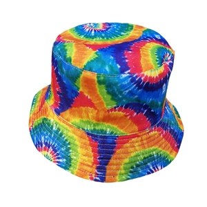 Bunter Batik-Anglerhut mit Graffiti-Muster und breiter Krempe für optimalen Sonnenschutz