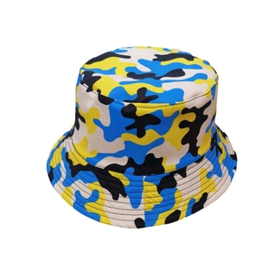 Outdoor colorful camouflage bucket hat with sun protection for men and women in summer