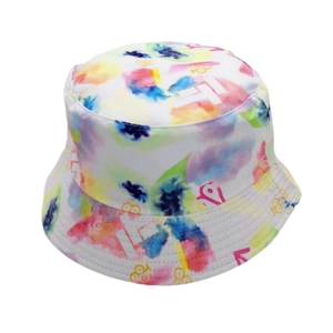 Unisex Reversible Tie-Dye Ink Style Bucket Hat Cotton Blend Sun Protection Outdoor Fisherman Cap For Men Women Casual Fashion Hat