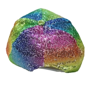 Breathable women's rainbow sequin baseball hat for summer outdoor and party fashion