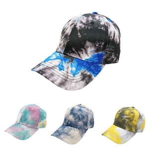 Unisex Tie Dye Cotton Baseball Cap Fashion Sunshade Summer Outdoor Leisure Adjustable Curved Brim Hat Fashionable Headwear