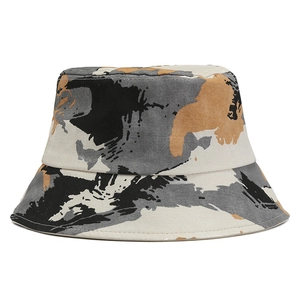 Chapeau bob camouflage avec éclaboussures graffiti pour homme style mode de rue