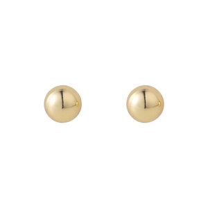 Boucles d'oreilles boules dorées minimalistes polies avec finition miroir haute brillance