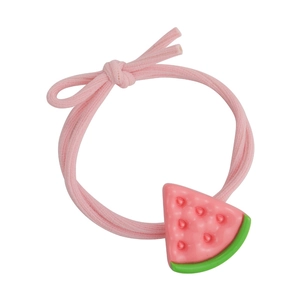 Élastique à cheveux rose avec charmant motif pastèque de dessin animé pour filles