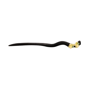 Minimalist ebony wood jasmine flower hair pin with wave design for Hanfu outfits