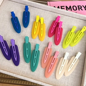 Korean Style Matte Duckbill Hair Clips No Trace Candy Color Oval Hairpin For Women Summer Daily Headwear Accessories