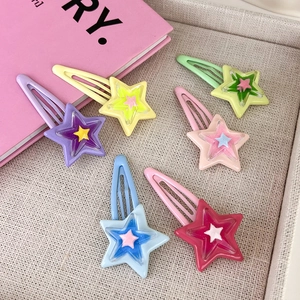 Fermagli per Capelli a Stella in Resina per Donna Ragazza Dolce Stile Y2K Lega Pin Laterale Carini Accessori per Capelli