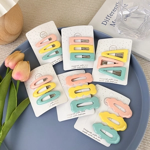 Lot de barrettes à cheveux dégradées macaron aux formes géométriques pour femmes