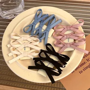 French Style Lace Ribbon Bow Hair Clips For Women Sweet Handmade Elegant Fabric Hair Grips Daily Party Hair Ornaments