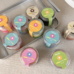 Jar of 48 colorful high-elasticity hair ties for girls in macaron candy colors
