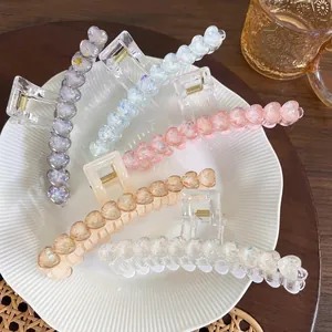Süße Herz Pailletten Haarkralle Für Damen Acryl Harz Fee Verträumt Sternenklar Hai Haarspange Elegant Groß Täglich Haarschmuck