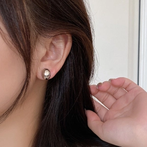 Minimalist silver ball stud earrings for women with a high-polished mirror finish