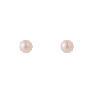Elegant french style mermaid pearl stud earrings with round pinkish white luster for women