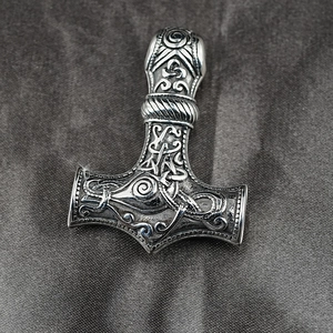 Collier marteau de Thor Viking nordique en acier inoxydable rétro pour homme mode hip-hop