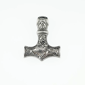 Collier pendentif marteau de Thor Mjölnir viking en argent rétro pour homme style hip-hop