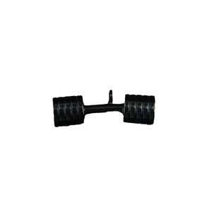 Fashionable black dumbbell pendant necklace for men and women with textured non-slip design