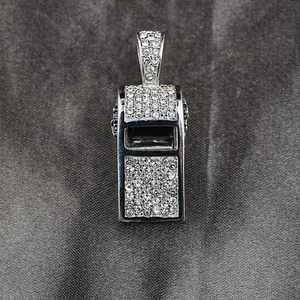 Glinsterende fluit hanger ketting van zilver roestvrij staal in hiphop stijl