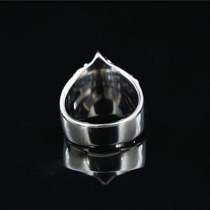 Polished silver punk ring with Eye of Horus and squid tentacle design in high gloss
