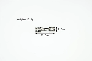Detailed silver magnetic clasp for dumbbell necklace with 31.6mm length and 12.6g weight
