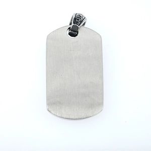 Collier plaque militaire rétro en acier inoxydable brossé avec bélière gravée pour homme