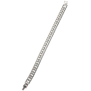 High-polished silver Cuban link stainless steel bracelet for men and women