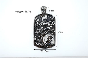 Detailed macro view of retro dragon relief pendant with distressed silver finish