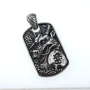 Retro stainless steel dragon pendant necklace with embossed relief carving for men