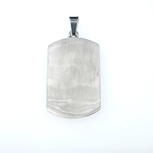 Pendentif plaque rectangulaire minimaliste en acier inoxydable avec finition brossée