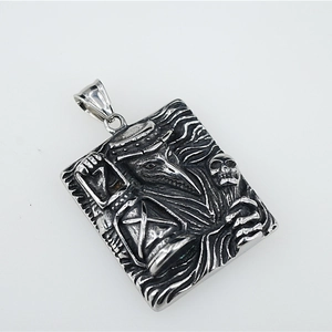Vintage plague doctor steampunk necklace with rectangle raven mask skull pendant
