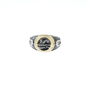 Bague Oeil d'Horus rétro hip hop en acier titane argent et or pour hommes et femmes