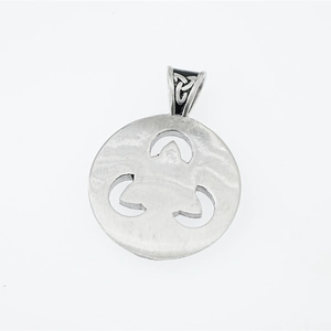 Vintage Viking Celtic knot pendant necklace in polished silver steel for men